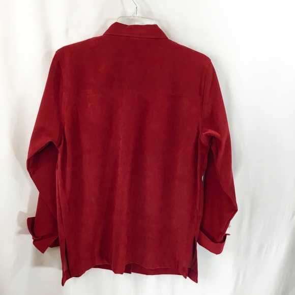 Bill Blass Red Button Frt Medium Shirt/Jacket, Shacket - Picture 4 of 7